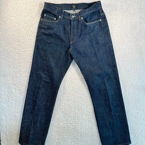 APC Rescue Jean Droit Selvedge Stiff Denim Red Line 30x29 Men's Straight Indigo